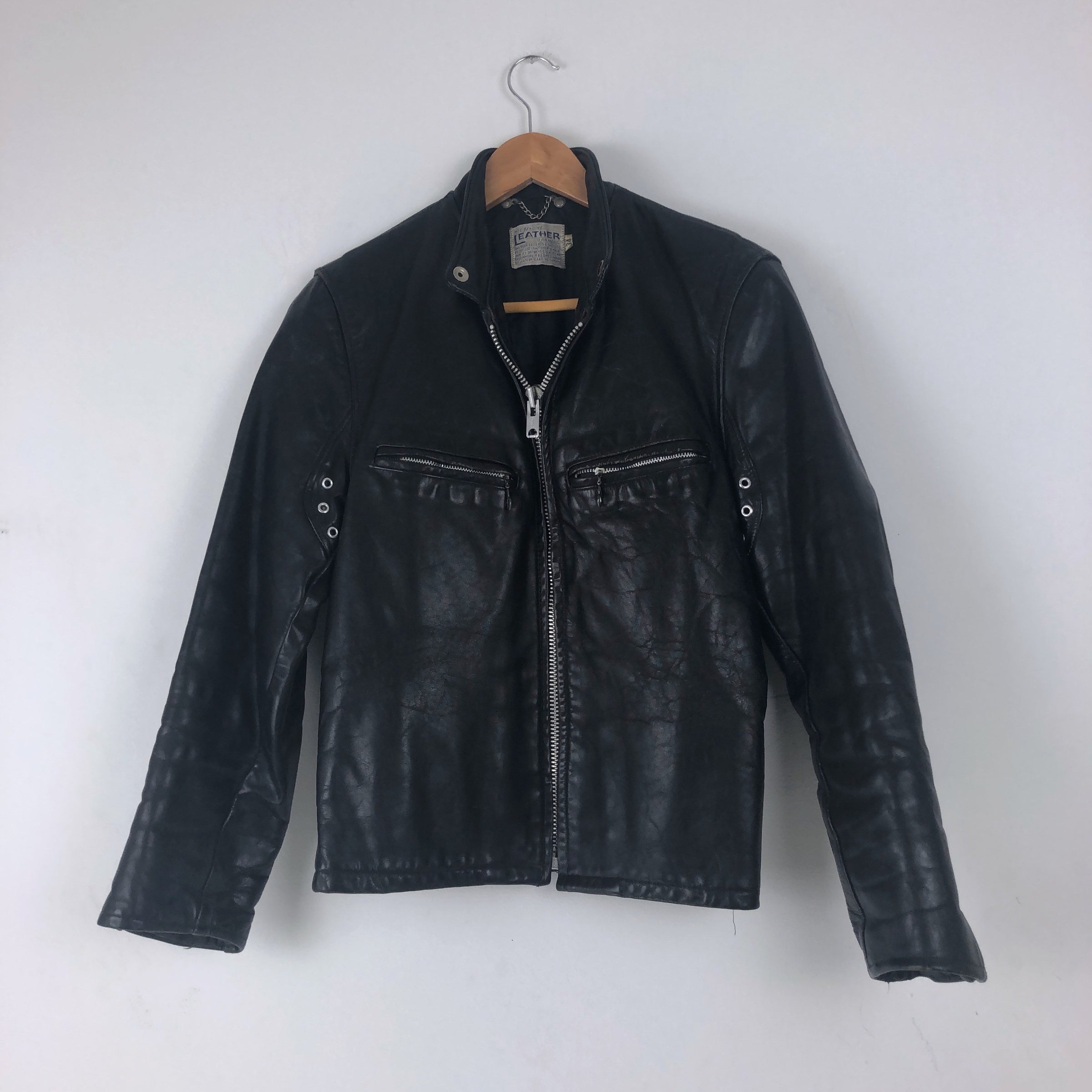 1960s/70s Leather Cafe Racer Jacket - Size 34 | High Energy Vintage